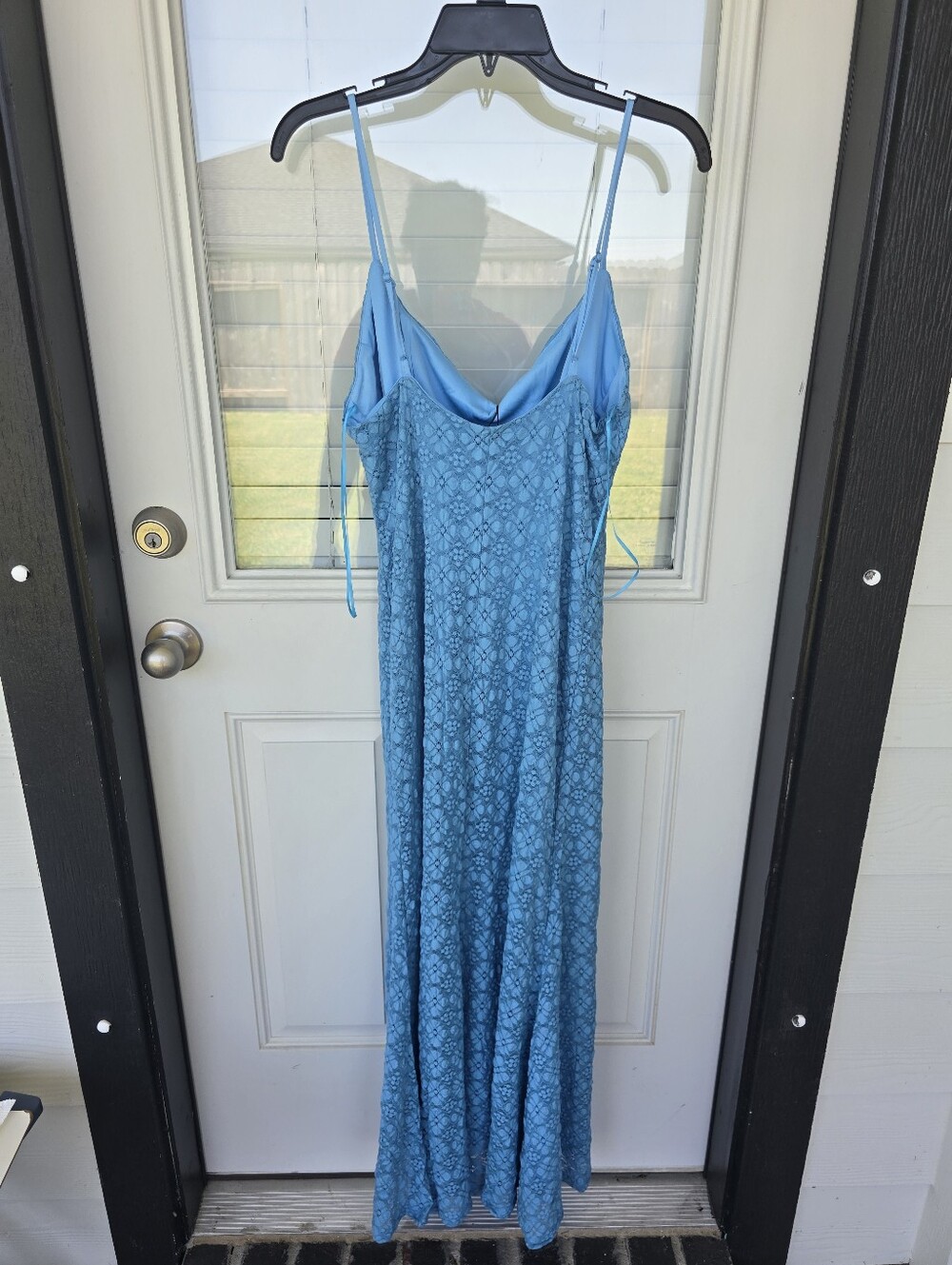 Bardot Blue Lace Slip Dress XXL Midi Spaghetti Strap Delicate Women Party NWT - Picture 8 of 8